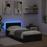 Bed Frame with Headboard Black Oak 90 x 200 cm Engineered Wood 885798
