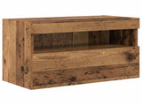 TV Wall Cabinet Set with LED Lights with LED 7 pcs Old Wood 3402794