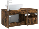 Bathroom Furniture Set 2 pcs Smoked Oak Engineered Wood 3404089