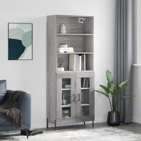 Highboard Grey Sonoma 69.5x34x180 cm Engineered Wood 3189331