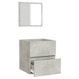 Bathroom Cabinet with Mirror Concrete Grey Engineered Wood 804867
