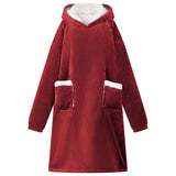 Blanket Hoodie Bordeaux Red L Fleece and Flannel 42017210
