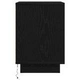 Bedside Cabinet with LED Lights Black 38x34x50 cm 861267