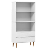 Bookcase MOLDE White 85x35x170,5 cm Solid Wood Pine 350541