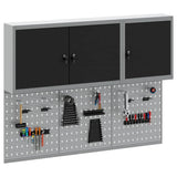 Tool Cabinet Set with Shelf 5 pcs Black Powder-Coated Steel 3321400