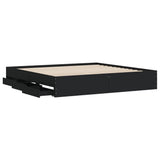 Bed Frame with Drawers without Mattress Black 180x200 cm Super King 3207253