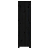Book Cabinet Black 80x35x126 cm Solid Wood Pine 821688