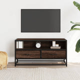 TV Cabinet Brown Oak 80x34.5x40 cm Engineered Wood and Metal 848813