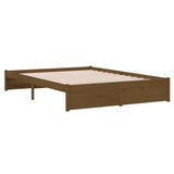 Bed Frame without Mattress Honey Brown Solid Wood 140x190 cm 814932