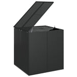 Garden Cushion Box PE Rattan 100x97.5x104 cm Black 317226
