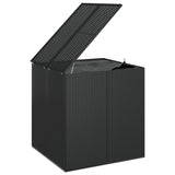 Garden Cushion Box PE Rattan 100x97.5x104 cm Black 317226