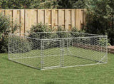 Outdoor Dog Kennel with Door 2x2x1 m Galvanised Steel 4105411