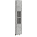 ZNTS 3 Piece Bathroom Furniture Set Concrete Grey Engineered Wood 3190295