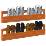 Wall-mounted Shoe Racks 2 pcs Wax Brown 110x8.5x23.5 cm Solid Wood Pine 844490