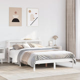 Bed Frame without Mattress White 150x200 cm King Size Solid Wood Pine 3305725