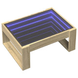 ZNTS Coffee Table with Infinity LED Sonoma Oak 70x53x30 cm 847632