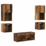 TV Wall Units 8 pcs Old Wood Engineered Wood 3402920