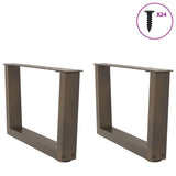 Coffee Table Legs V-Shape 2 pcs Natural Steel 60x cm Steel 4012615