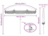 Beach Parasol Grey and White 160 x 160 x 196 cm 42006681