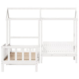 Day Bed and Bench Set with Roof without Mattress White 80x200 cm 3282271