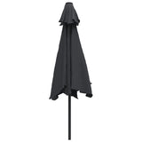 Garden Parasol Black Polyester fabric, Steel pole and ribs Medium 47126