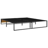 Bed Frame Durable Black Metal Bed Frame Rectangular Modern 324817