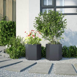 ZNTS Garden Planter 2 pcs Anthracite Hexagon 46x40x45 cm Steel 851113