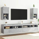 TV Cabinets with LED Lights 2 pcs Concrete Grey 30.5x30x60 cm 836994
