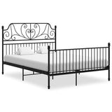 Bed Frame Black Powder-coated metal Queen Sleek Bed Frame 324850