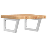 Basin Shelf Wall Mounted Steel and Solid Wood Oak 3302410