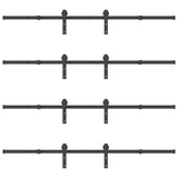 Sliding Door Hardware Kit 366 cm Steel Black 3295741