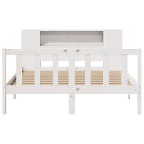 Bookcase Bed without Mattress White 135x190 cm Double Solid Wood Pine 3321652