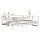 Bookcase Bed without Mattress White 200x200 cm Solid Wood Pine 3324371
