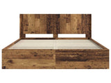 Bed Frame with Storage and Headboard Old Wood 120 x 190 cm 3413883