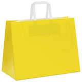 Paper Bags 250 pcs with Handles Yellow 32x17x25 cm 4102013