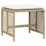 9 Piece Garden Dining Set with Cushions Beige Poly Rattan 3210778