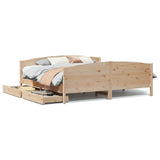 Bed Frame without Mattress 200x200 cm Solid Wood Pine 3301776