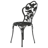 ZNTS Bistro Chairs 2 pcs Cast Aluminium Black 317750