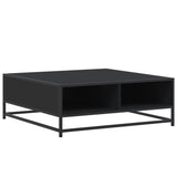 Coffee Table Black 80x80x30 cm Engineered Wood and Metal 848769