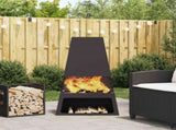 Fire Pit Black 60 x 35 x 100 cm Steel 858938