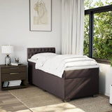 Box Spring Bed with Mattress Dark Brown 90x200 cm Fabric 3285781