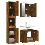 ZNTS 3 Piece Bathroom Cabinet Set Smoked Oak Engineered Wood 3115881
