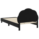 Children's Bed Frame with Headboard Black 90 x 190 cm Velvet 42010917
