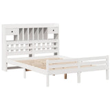 Bookcase Bed without Mattress White 150x200 cm King Size Solid Wood Pine 3322266