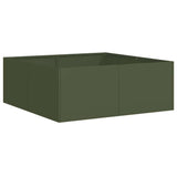 Planter Olive Green 80x80x30 cm Steel 860804