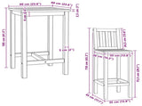 Outdoor Bar Set 3 pcs Untreated Solid Teak Wood 3422497