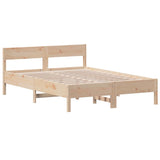 Bed Frame without Mattress 135x190 cm Double Solid Wood Pine 842770