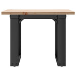 ZNTS Coffee Table O-Frame 40x40x35 cm Solid Wood Pine and Steel 3282658