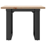 ZNTS Coffee Table O-Frame 40x40x35 cm Solid Wood Pine and Steel 3282658
