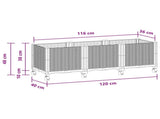 Garden Planter with Wheels Light Grey 120 x 40 x 48 cm PP 3423049
